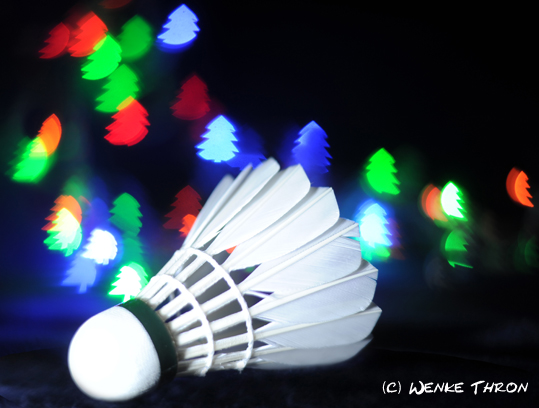 Federball und Weihnachstbäume aus Licht
