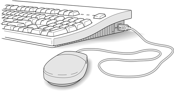Grafik von einer Tastatur und einer Maus