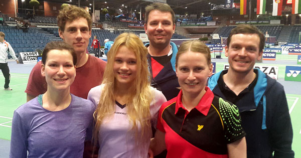 Das Team Thüringen bei der DEM 2017 (vorne v.l.n.r. Maxi Stelzer, Lisa Geppert, Nicole Bartsch - hintere Reihe v.l.n.r. Johann Höflitz, Mathias Jauk, und Alois Henke)
