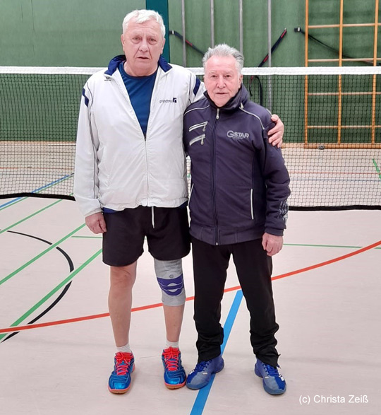 Gerd Jacobi (rechts) und Hans-Jürgen Müller (links) belegten die Plätze 1 und 2 in der Altersklasse O75.
